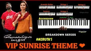 VIP Sunrise Theme | Breakdown series | Keyboard Cover | Dhanush | Anirudh | Love BGM | Allegro Keyz
