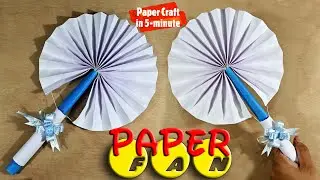 DIY paper fan | paper fan origami | fairy magic wand - pull down will turn into a beautiful fan |