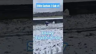 Snowy Touch-N-Go (Eflite Carbon Z Cub 2m v1)   #TouchNGo#WinterFlying#RC#Eflite#FlyCubs#HappyRCFlyer