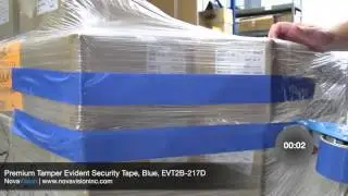 Premium Tamper Evident Security Tape, Blue, EVT2B 217D