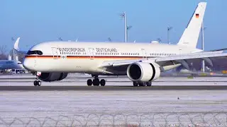 AMAZING GERMAN AIR FORCE A350 in UP CLOSE Landing & Takeoff