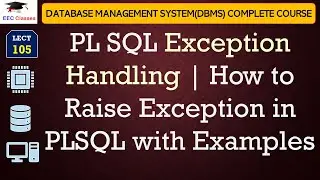 L105: PL SQL Exception Handling | How to Raise Exception in PLSQL with Examples | DBMS Lectures