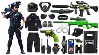 Special Police Weapons Toy set Unboxing-M416 guns, S686 shotgun, Gas mask, Glock pistol, Dagger