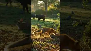 Red Fox Catches the Rabbit in Forest |#wildlife #redfoxes #shorts Ultra Realistic Animal Animation