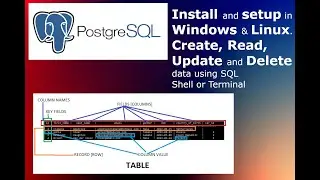 POSTGRESQL : Installation in Linux and Windows | Create, Read, Update and Delete Tables and Records.