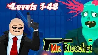 Mr Ricochet Puzzle Gameplay All Levels 1-48 Chapter 1, 2, 3