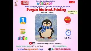 Penguin Abstract Painting | Free Workshop | Free Gurukul | Live Classes | In Telugu