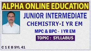 INTER-I YR:  CHEMISTRY-I YR EM:  SYLLABUS