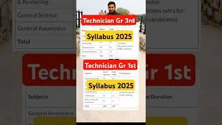 Grade 3 syllabus | technician syllabus 2025 | technician grade 3 syllabus | rrb technician syllabus