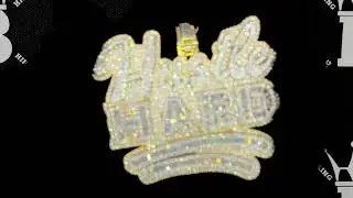 Gold Hustle Hard Baguette VVS CZ Hip Hop Iced Out Pendant | Bling Bling Bustdown Jewelry