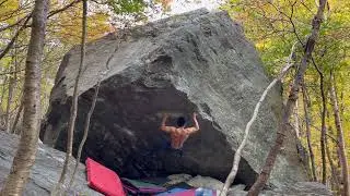 Pulled Pork (V7) - Smugglers' Notch Bouldering: Top of the Notch Boulders