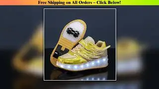 Wings Roller Skate Shoes 4 Wheels Sneakers Children Boys Led Light USB Charging Gift Girls Fashion