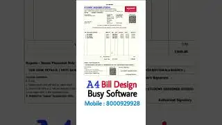 Busy Software A4 Bill ||Busy Software Bill Design #8000929928