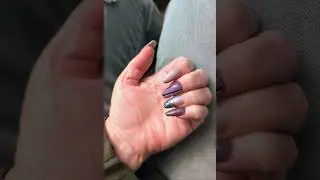 purples & teals #diy #diynails #stilllearning #doingmybest #purple #purplenails #teal #chromenails