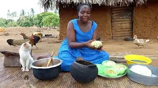 African Village Life//Cooking Most Appetizing Delicious Village Cabbage