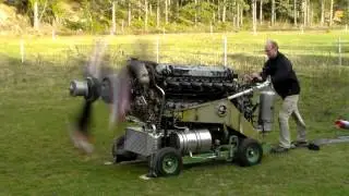 Rolls-Royce Griffon Mk58 first start up with contra rotating propellers