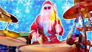 SANTA plays DRUMS - (Let It Snow)