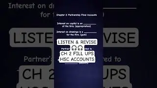 Class 12 Accountancy | Ch 2 Fill Ups | Listen & Revise | HSC Maharashtra Board#shorts #boardexam2026