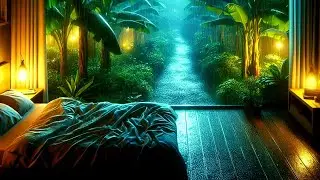 🌧️[ Rain Tropica ] 🌿 - 💯% Rain Sounds For Sleeping or Studying 🌧️ White Noise Rainstorm 10 Hours