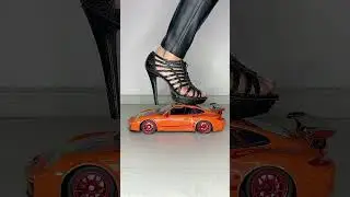 ASMR Porsche Car vs High Heels Crushing | Experience Crunchy and Satisfying Sounds Sensation 🚗👠✨