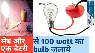 OMG 100 watt bulb grow with Apple||कैसे एक सेब से 100watt का bulb जलाये