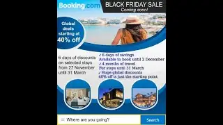 Booking.com Black Friday 2019 Sale | Global deals starting at 40% off