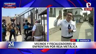 Vecinos y fiscalizadores se enfrentan por retiro de reja en calle de Ate