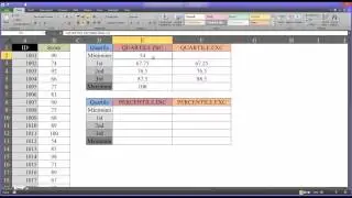 QUARTILE.INC, QUARTILE.EXC, PERCENTILE.INC, and PERCENTILE.EXC Functions in Excel