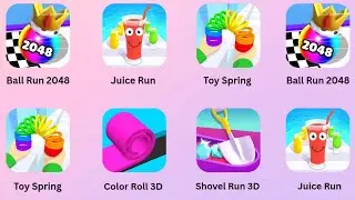 Toy Spring, Juice Run, Shovel Run 3D, Color Roll 3D, Ball Run 2048 New Gameplay Walkthrough......