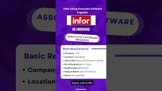Infor hiring Associate Software Engineer #hiring #hiring2024