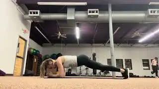 Low Plank with lateral toe taps