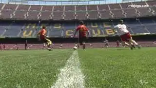 MotoGP stars enjoy Camp Nou friendly match at FC Barcelona