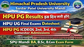 HPU PG Results|HPU UG Datesheet |ICDEOL PG Admissions|SPU Mandi UG Exam Form| #hpu #spumandi #icdeol
