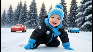 Winter Car Race 🚗❄️🏁 | Fun Winter Racing Song for Toddlers & Preschoolers