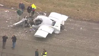 Experimental plane crashes at Willow Run Airport