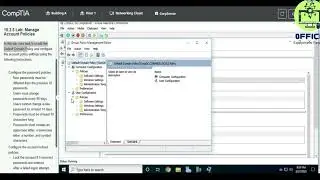 Testout  Network+ 10.2.5 Lab Manage Account Policies