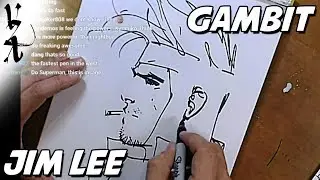 Jim Lee drawing Gambit in 2 Minutes