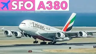 AIRBUS A380 Runway Action at San Francisco Airport
