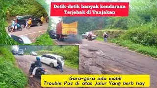 Detik-detik Relawan kewalahan Ngatur kendaraan yang terjebak Di tanjakan.  #tanjakantunggangan 