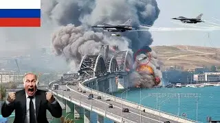 Крымский мост потерян навсегда после бомбардировки американскими истребителями F-35.