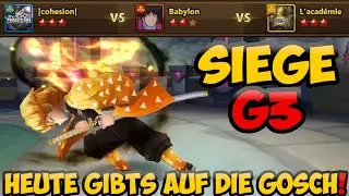 G3 Siege |cohesion| vs Babylon vs L&acute;acad&eacute;mie | Summoners War