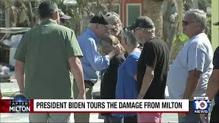 Biden surveys Hurricane Milton damage in Florida