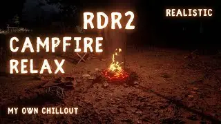 1 hour RDR 2 relax fireplace | Night campfire ambience ASMR sounds