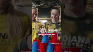 Lexie Hull and Caitlin Clark Show Off Their Cup Stacking Skills 👏😂