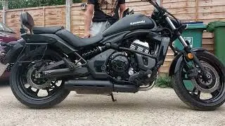 Kawasaki Vulcan S 650 stock exhaust vs DELKEVIC 