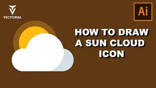 How to draw a Sun cloud icon in Adobe Illustrator