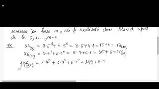 Sisteme de numeratie (diferite de 2 si 10) Exercitii