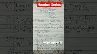 Number series #anm  Important reasoning quation .. #####