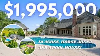 Inside a 14-Acre Gated Estate with Horse Arena, Pool, & 4-Car Garage