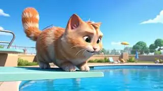 AI Cat Does Triple Flip Into Pool 🤯 | Viral AI Animation 2025 | virul AI | AI Animassion .